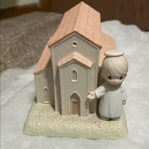 Charming Angel Figurine with Church
